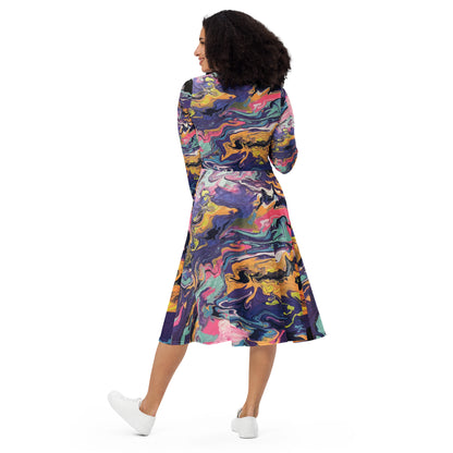 In Search Of Heaven-  long sleeve midi dress