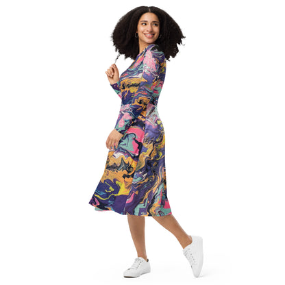 In Search Of Heaven-  long sleeve midi dress