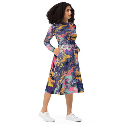 In Search Of Heaven-  long sleeve midi dress