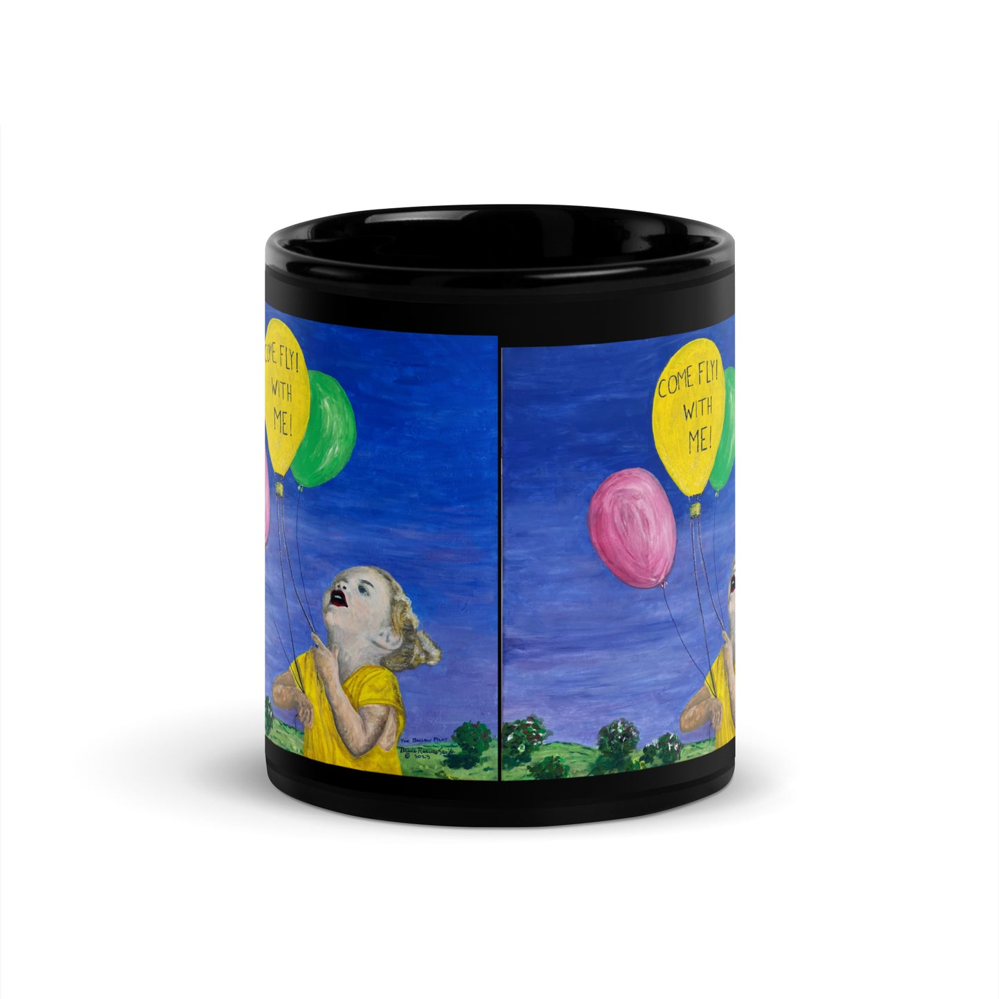 Balloon Pilot Black Glossy Mug