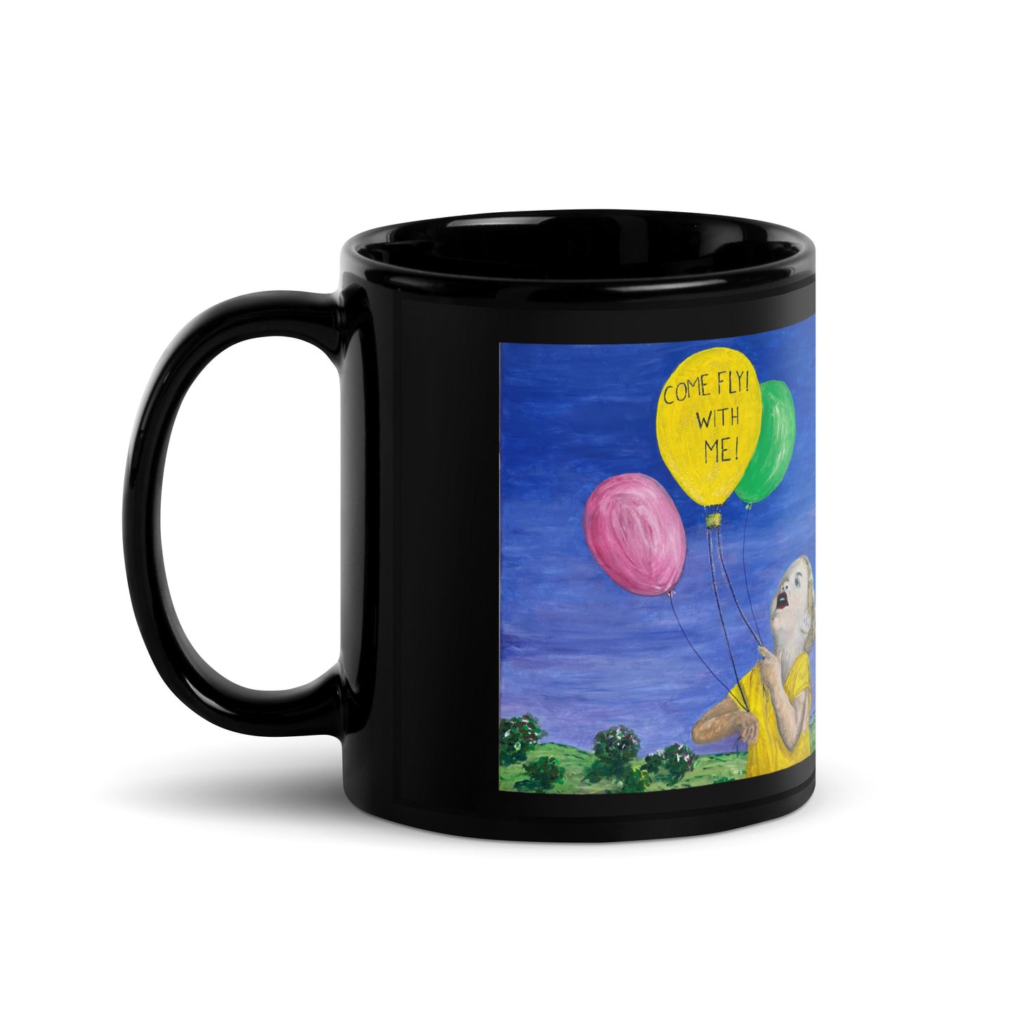 Balloon Pilot Black Glossy Mug