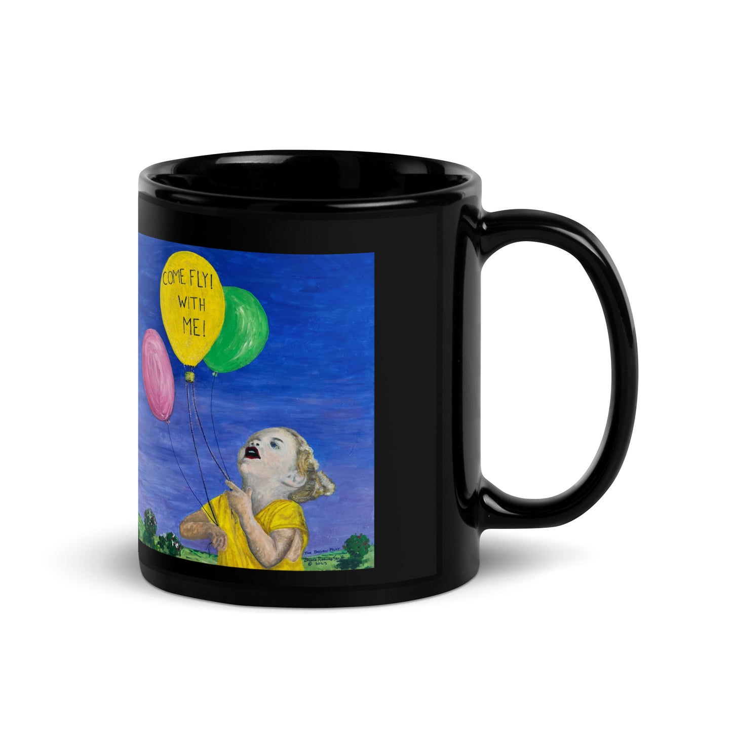 Balloon Pilot Black Glossy Mug