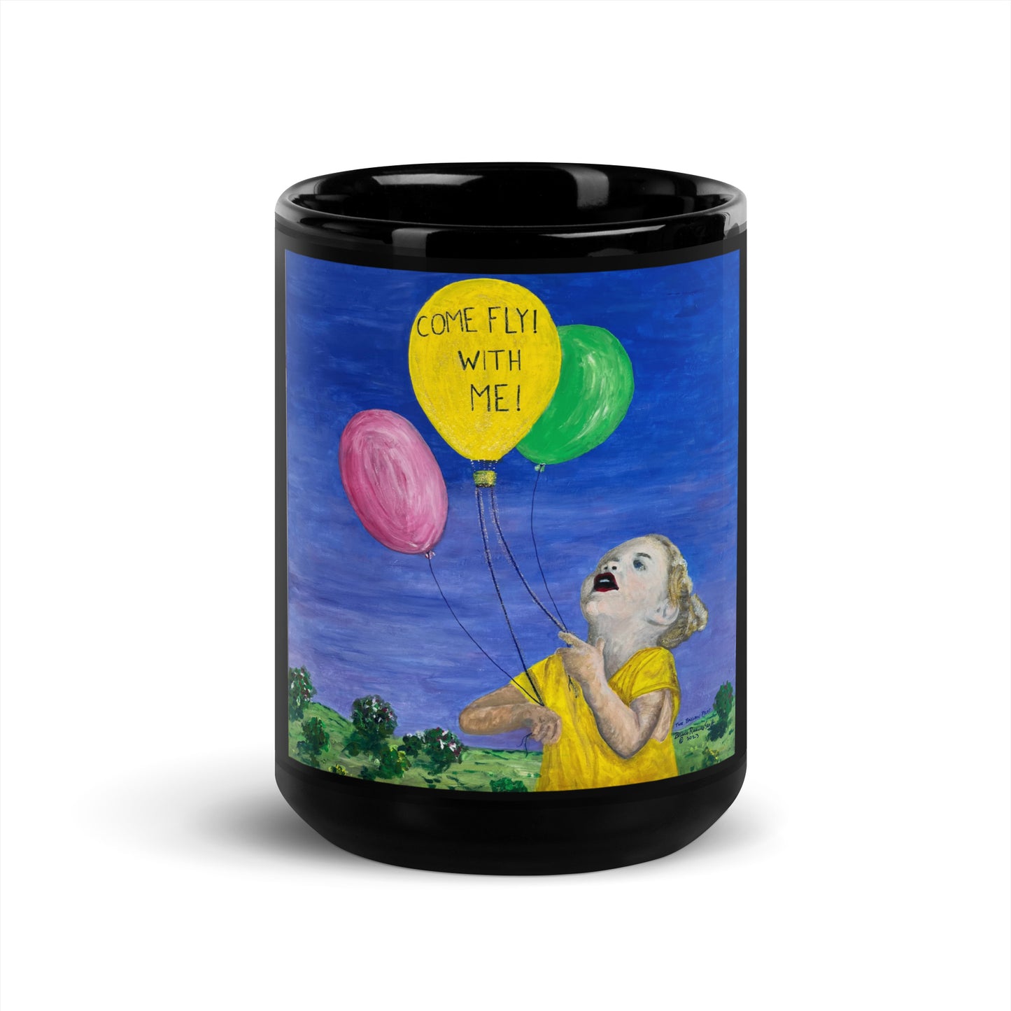 Balloon Pilot Black Glossy Mug