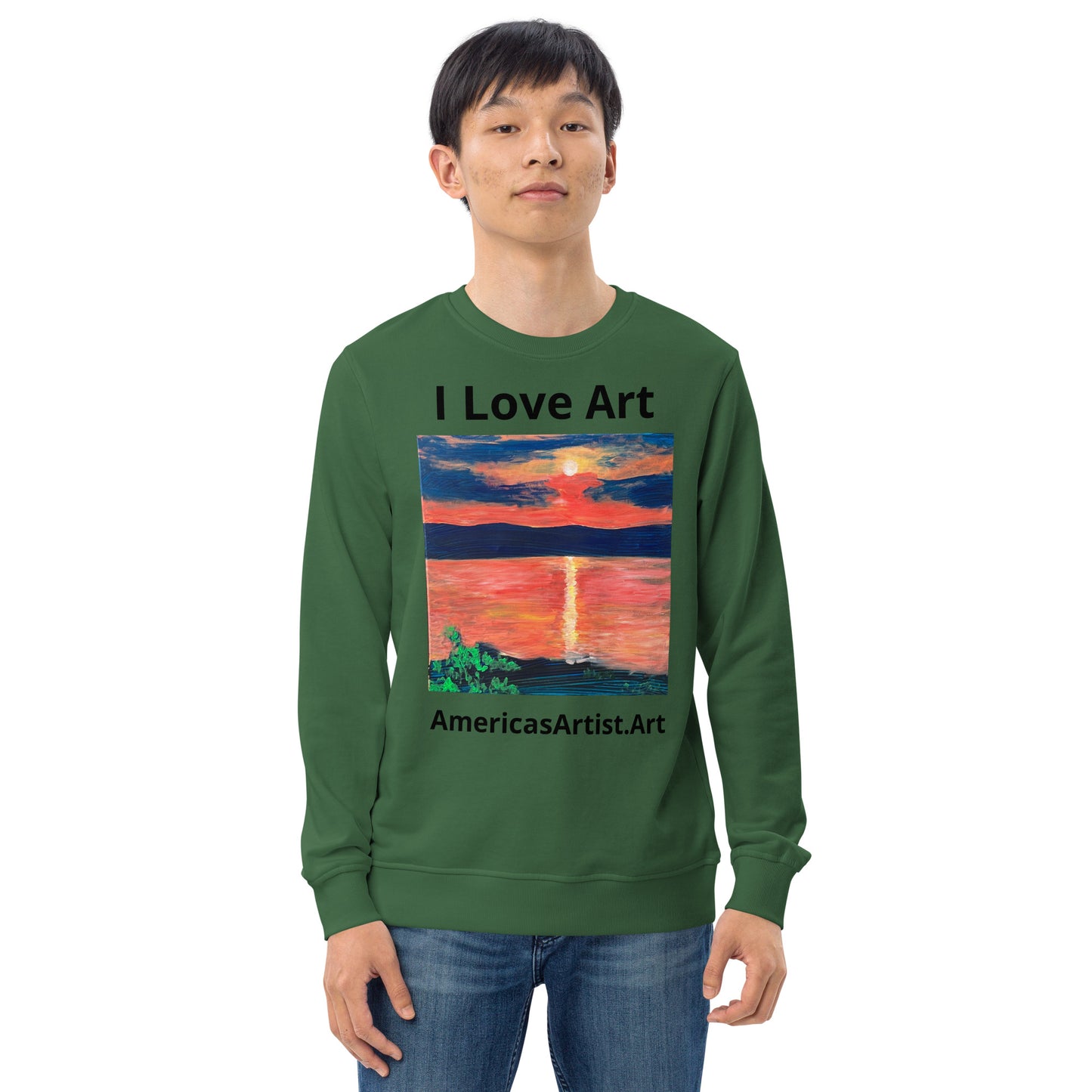 I Love Art organic sweatshirt