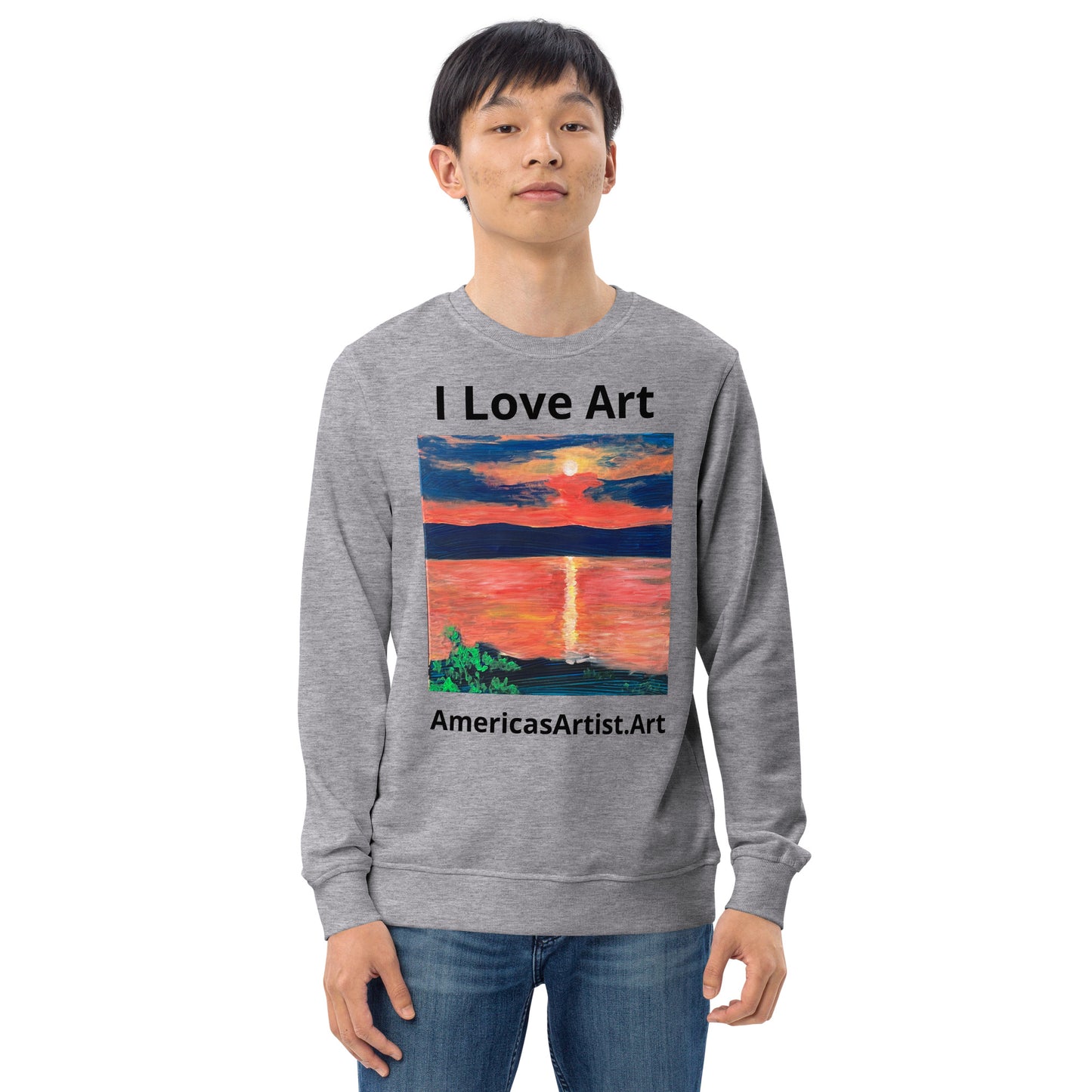 I Love Art organic sweatshirt