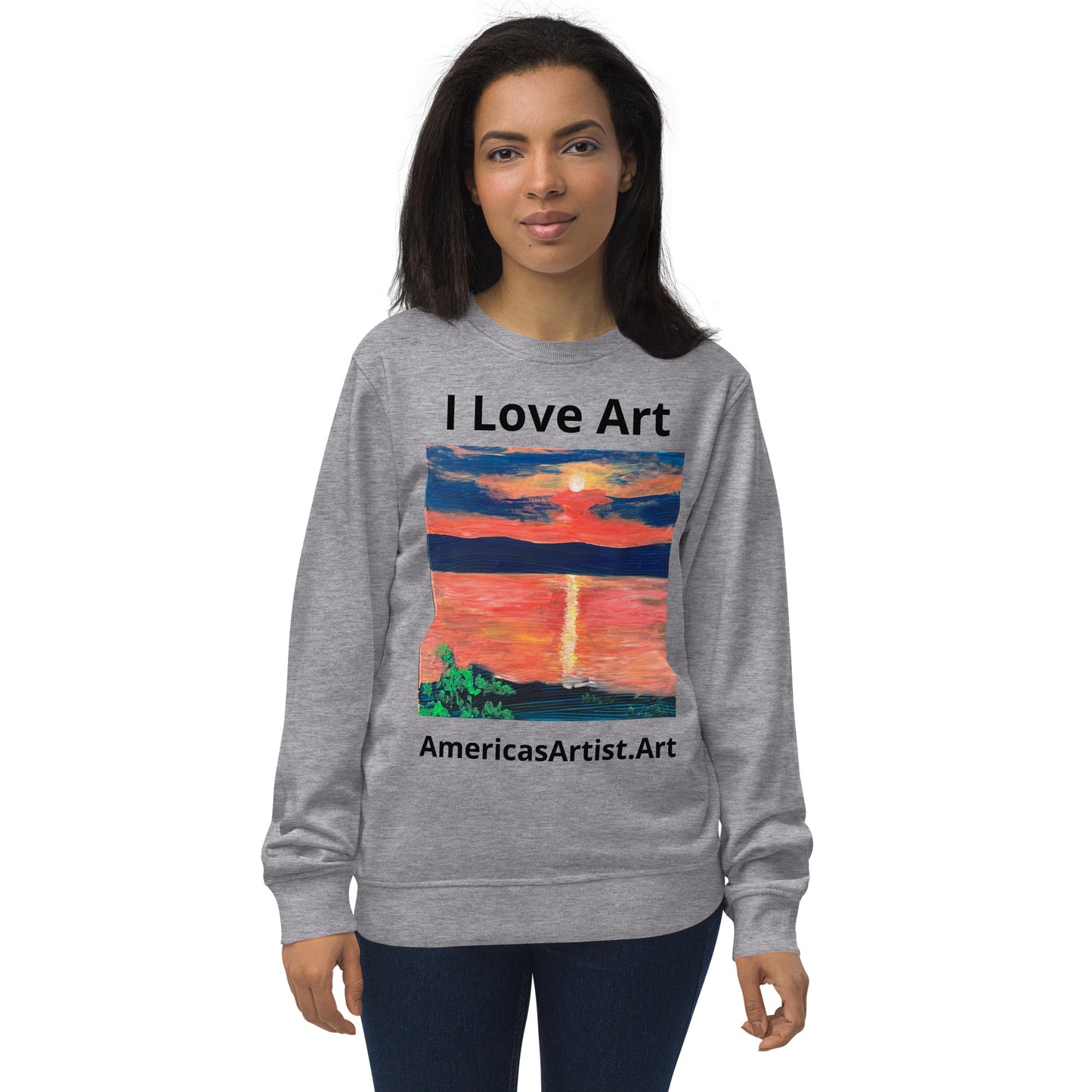 I Love Art Unisex organic sweatshirt