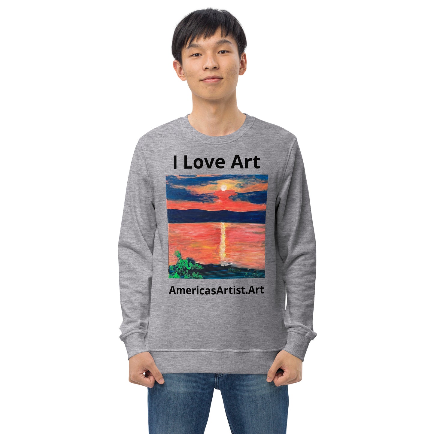 I Love Art organic sweatshirt