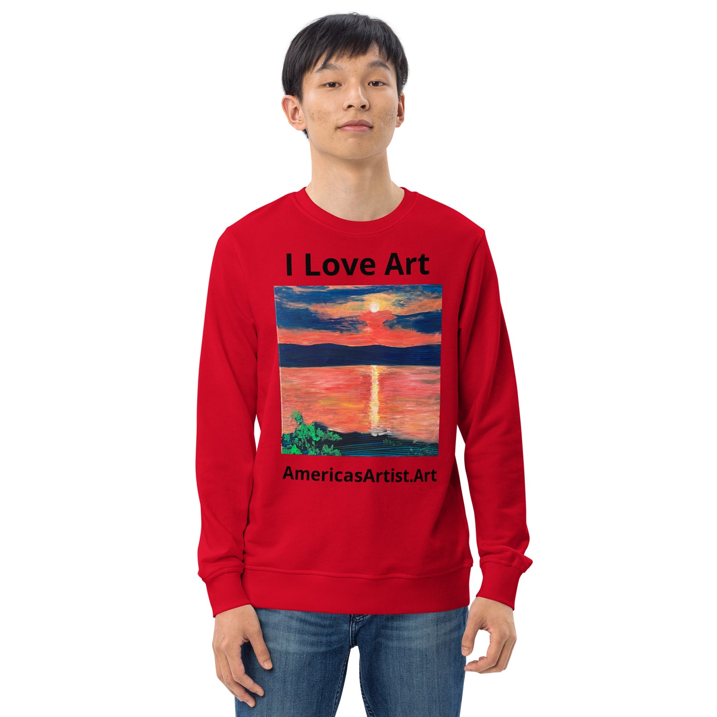 I Love Art organic sweatshirt