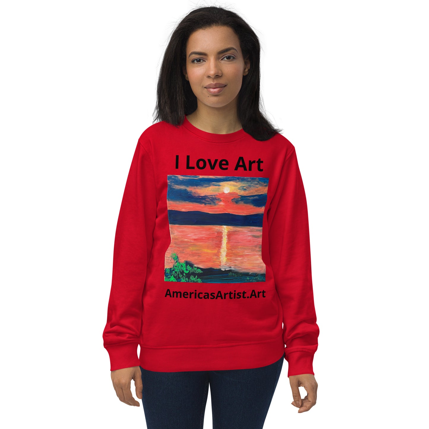 I Love Art Unisex organic sweatshirt