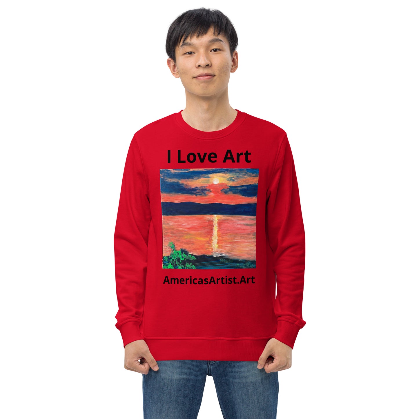 I Love Art organic sweatshirt