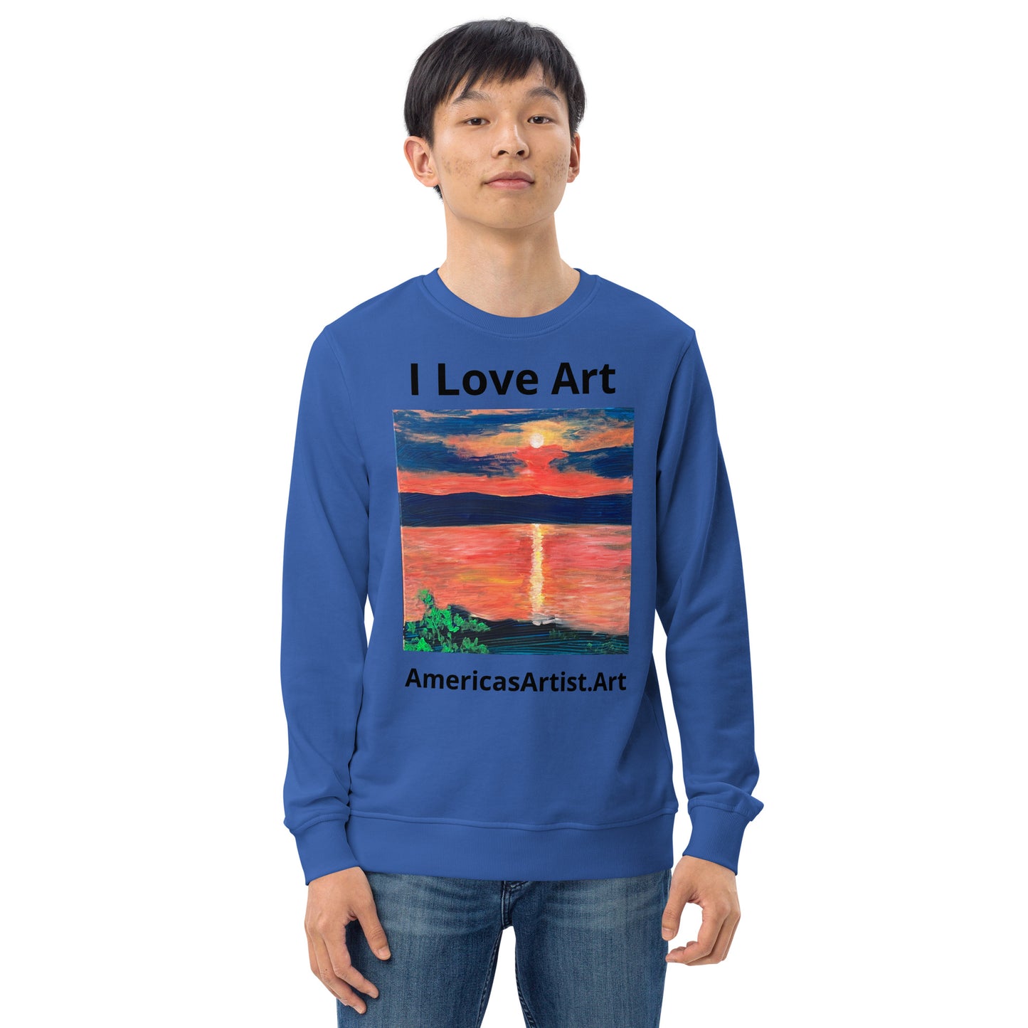 I Love Art organic sweatshirt