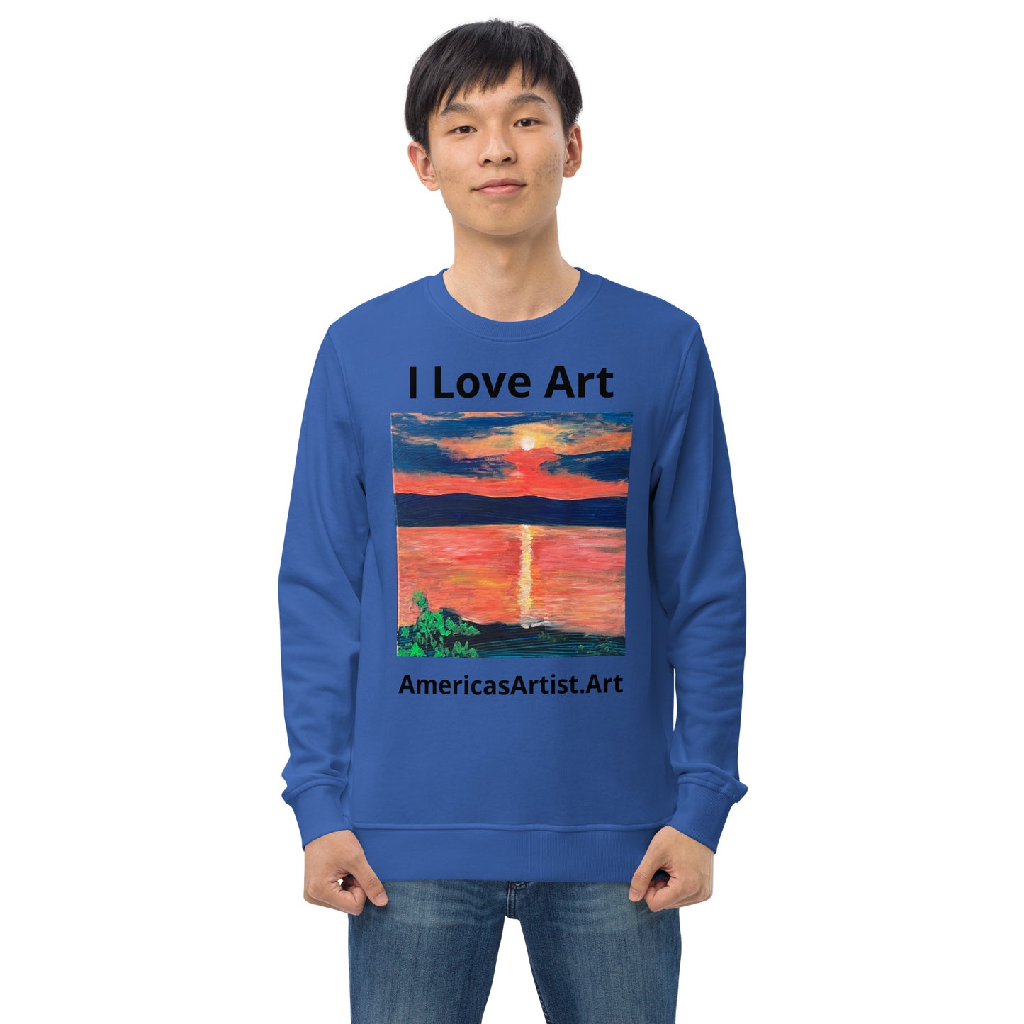 I Love Art organic sweatshirt